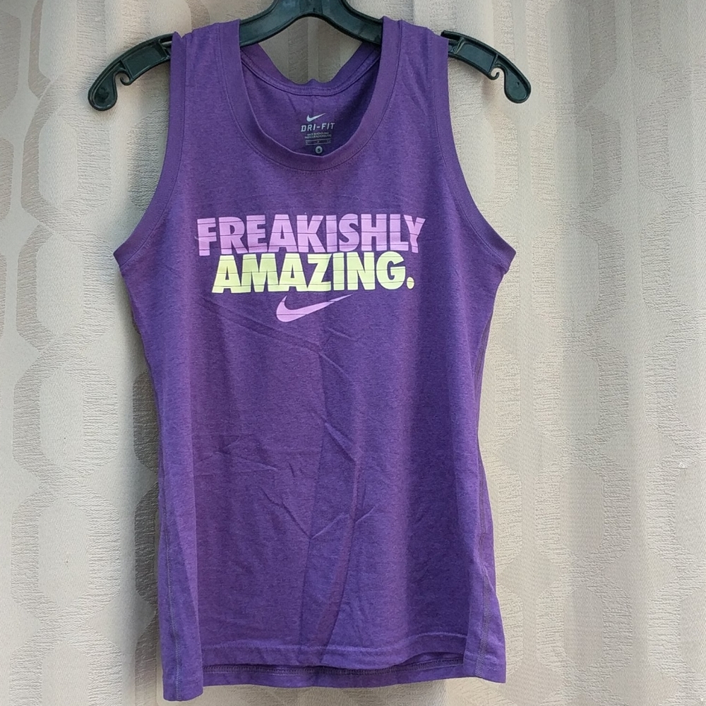 Purple Freakishly Amazing Nike Dri Fit Muscle Tank